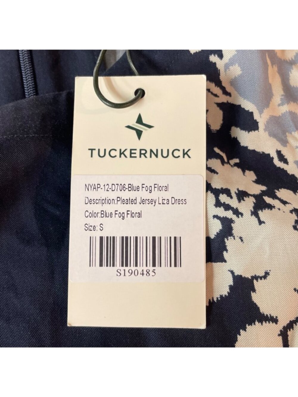 Tuckernuck Blue Fog Pleated Liza Dress Floral Sz SM Tencel Lightweight Spring - Picture 12 of 12